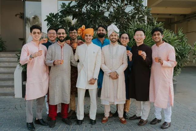 Family and friends enjoying a wedding