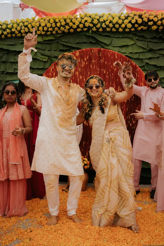 A couple enjoying their wedding celebration